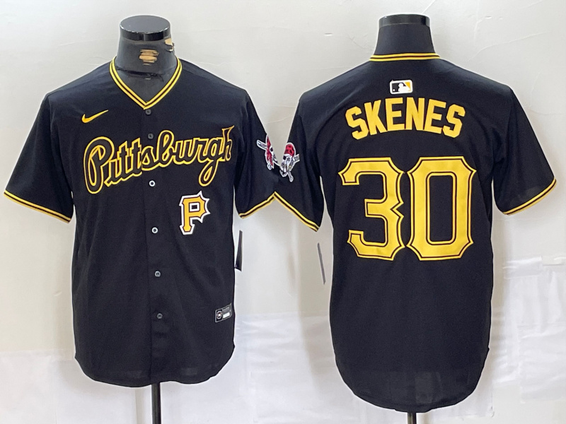 Personalized Men’s Pittsburgh Pirates #30 Paul Skenes Black Stitched Baseball Jerseys
