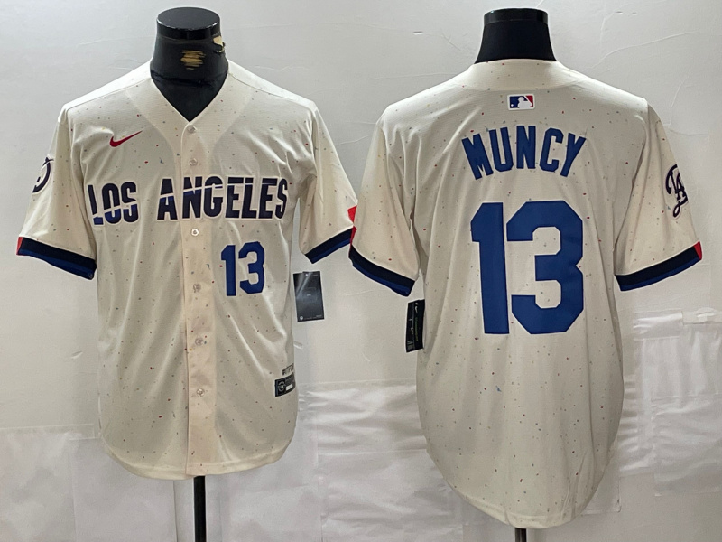 Personalized Men’s Los Angeles Dodgers #13 Max Muncy Cream Stitched Baseball Jerseys