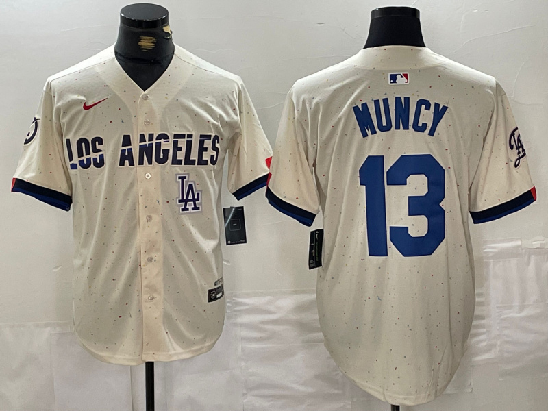 Personalized Men’s Los Angeles Dodgers #13 Max Muncy Cream Stitched Baseball Jerseys