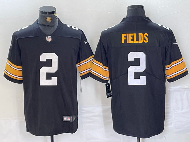 Personalized Men’s Pittsburgh Steelers #2 Justin Fields Black Untouchable Limited Stitched Jersey