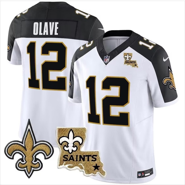 Personalized Men’s New Orleans Saints #12 Chris Olave White F.U.S.E. With Patch Stitched Jersey
