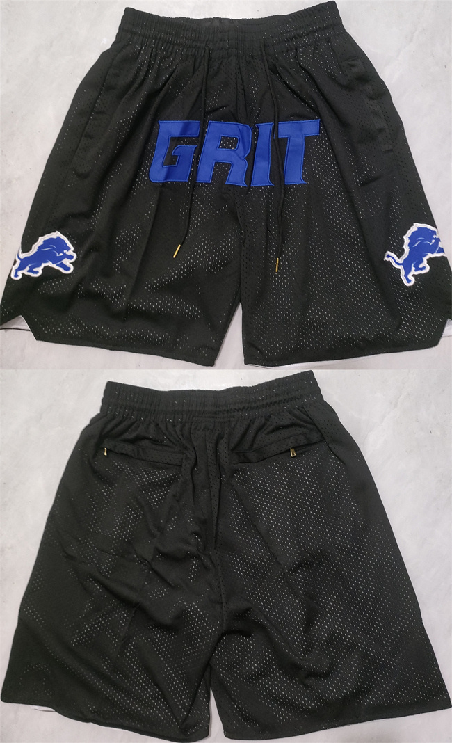 Personalized Men’s Detroit Lions Black Shorts