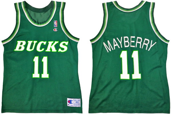 Personalized Men’s Milwaukee Bucks #11 Lee Mayberry Champion Green Jersey
