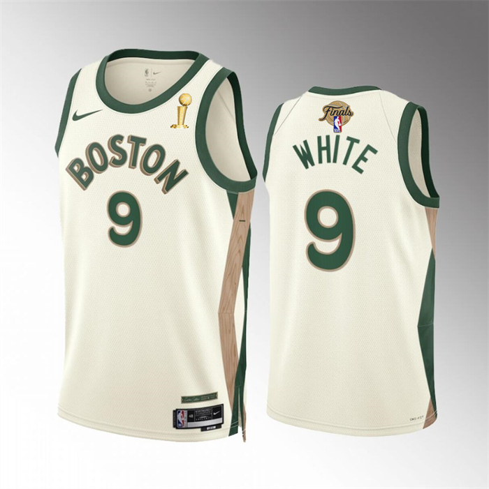 Personalized Men’s Boston Celtics #9 Derrick White 2024 Finals Champions City Edition Stitched Basketball Jersey