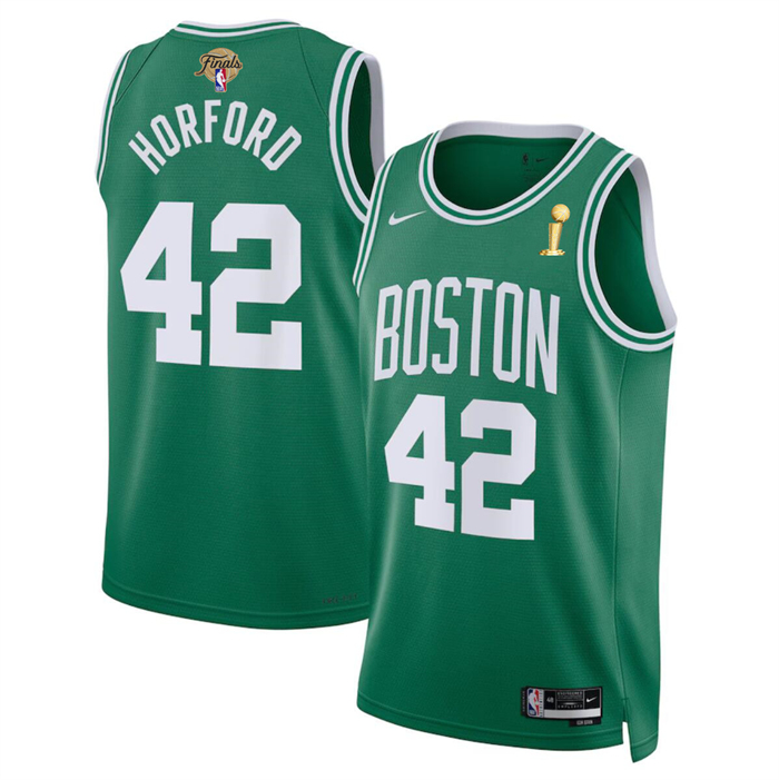 Personalized Men’s Boston Celtics #42 Al Horford Kelly Green 2024 Finals Champions Icon Edition Stitched Basketball Jersey