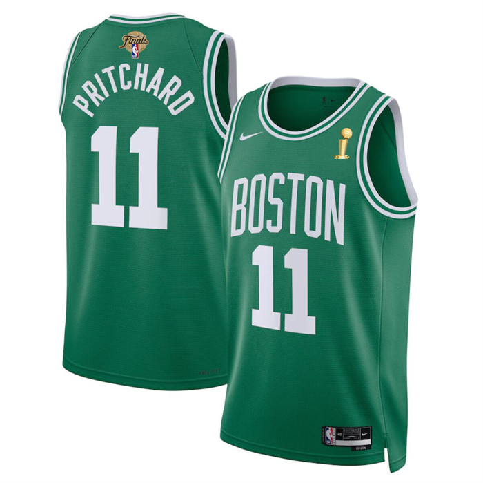 Personalized Men’s Boston Celtics #11 Payton Pritchard Kelly Green 2024 Finals Champions Icon Edition Stitched Basketball Jersey