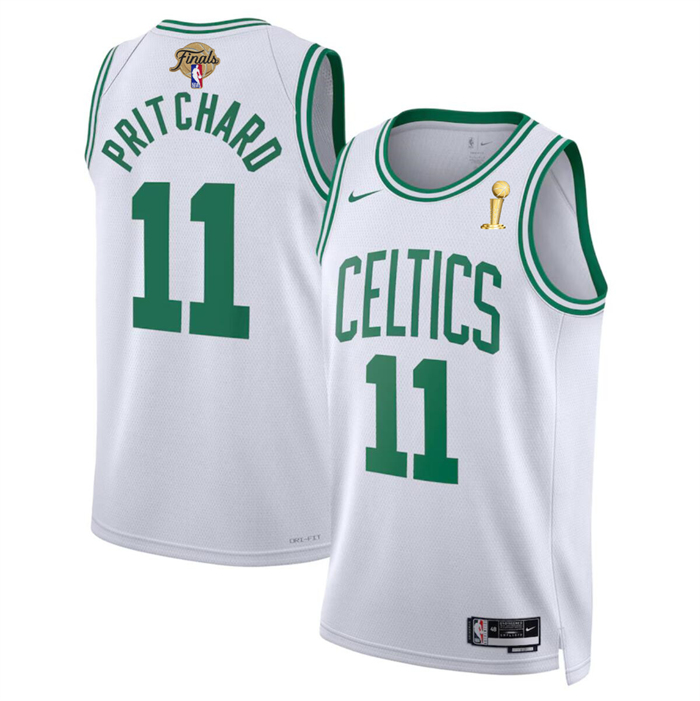 Personalized Men’s Boston Celtics #11 Payton Pritchard White 2024 Finals Champions Association Edition Stitched Basketball Jersey