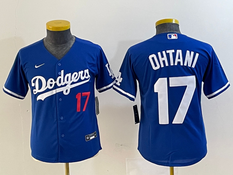 Personalized Youth Los Angeles Dodgers #17 Shohei Ohtani Blue Stitched Baseball Jersey