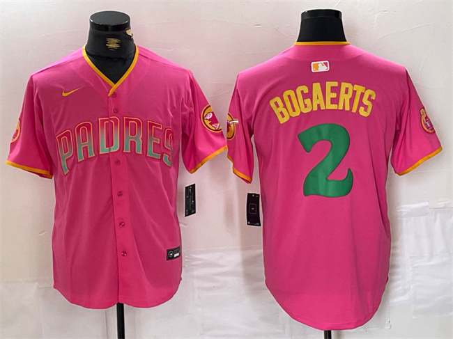 Personalized Men’s San Diego Padres #2 Xander Bogaerts Pink Cool Base Stitched Baseball Jersey