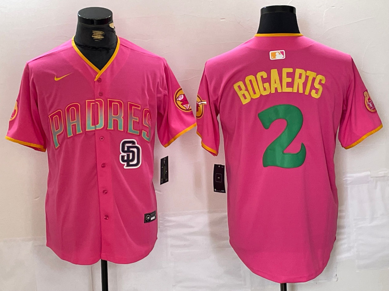 Personalized Men’s San Diego Padres #2 Xander Bogaerts Pink Cool Base Stitched Baseball Jerseys