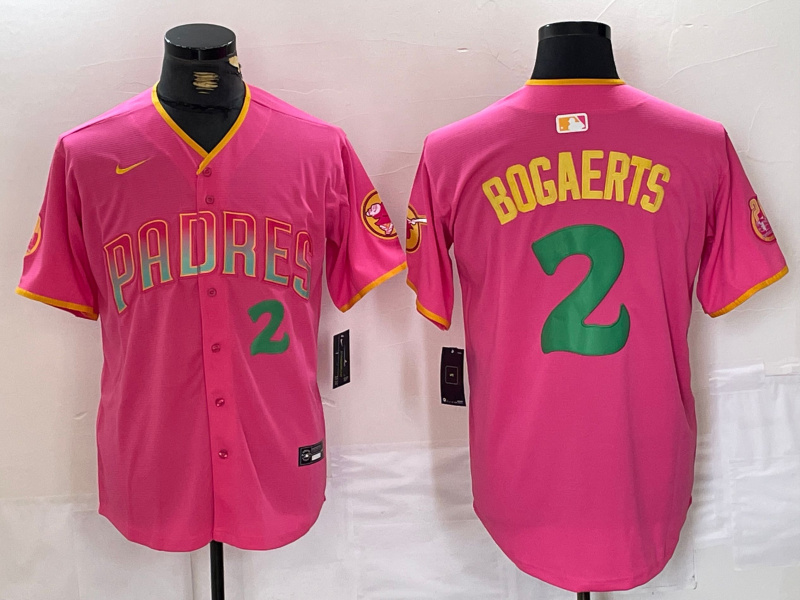 Personalized Men’s San Diego Padres #2 Xander Bogaerts Pink Cool Base Stitched Baseball Jerseys