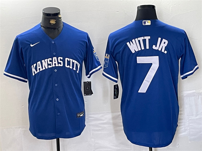 Personalized Men’s Kansas City Royals #7 Bobby Witt Jr. Royal Cool Base Stitched Baseball Jersey