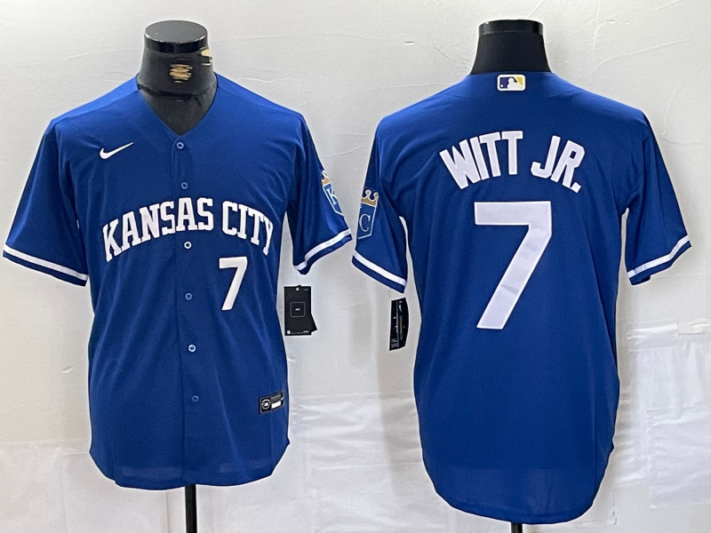 Personalized Men’s Kansas City Royals #7 Bobby Witt Jr. Royal Cool Base Stitched Baseball Jerseys