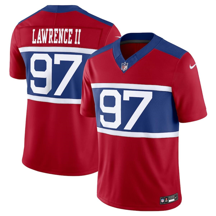 Personalized Youth New York Giants #97 Dexter Lawrence II Century Red Alternate F.U.S.E. Limited Stitched Football Jersey