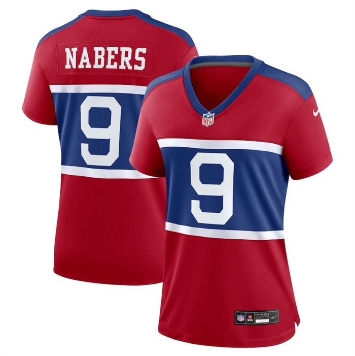 Personalized Women’s New York Giants #9 Malik Nabers Century Red Alternate Limited Stitched Football Jersey(Run Small)