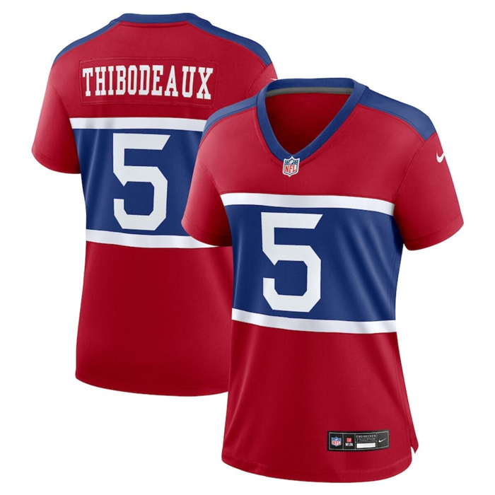 Personalized Women’s New York Giants #5 Kayvon Thibodeaux Century Red Alternate Limited Stitched Football Jersey(Run Small)