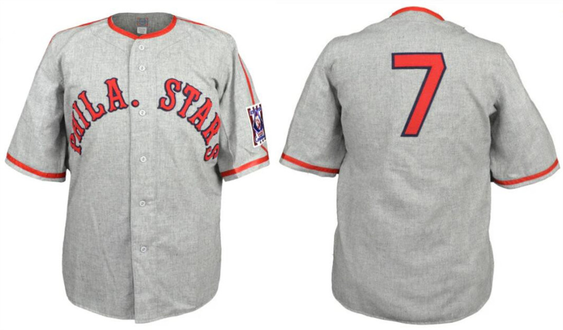 Personalized Men’s Philadelphia Stars Blank Grey 1939 Road Stitched Baseball Jersey