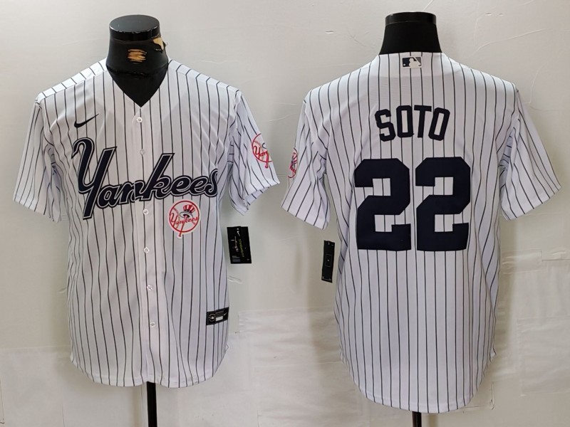 Personalized Men’s New York Yankees #22 Juan Soto White Cool Base Stitched Baseball Jerseys