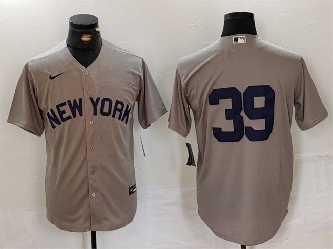 Personalized Men’s New York Yankees #39 Jose Trevino Grey Cool Base Stitched Baseball Jersey