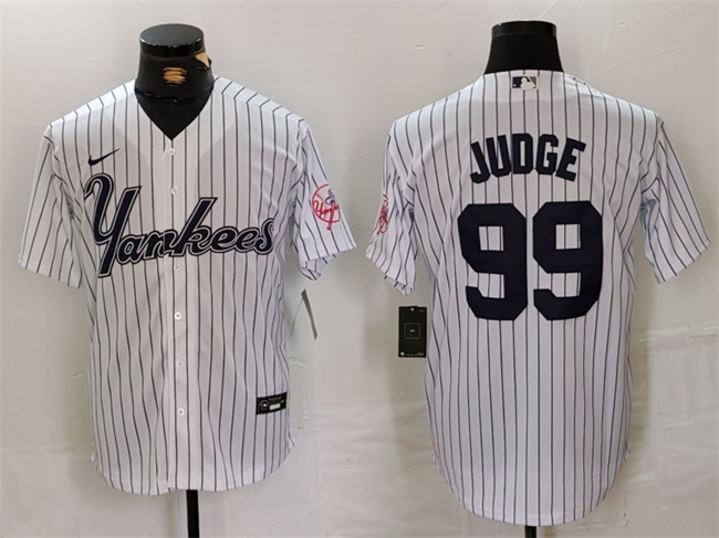 Personalized Men’s New York Yankees #99 Aaron Judge White Cool Base Stitched Baseball Jersey