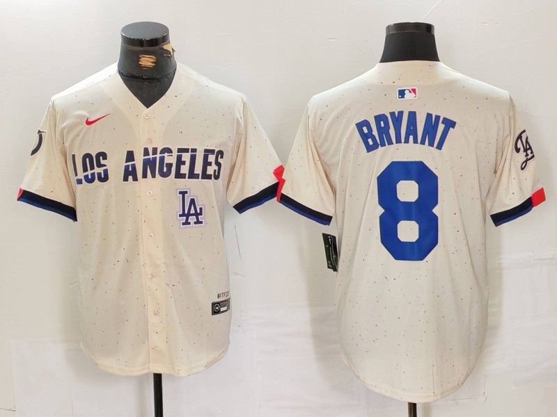 Personalized Men’s Los Angeles Dodgers #8 Kike Hernandez Cream Stitched Baseball Jerseys
