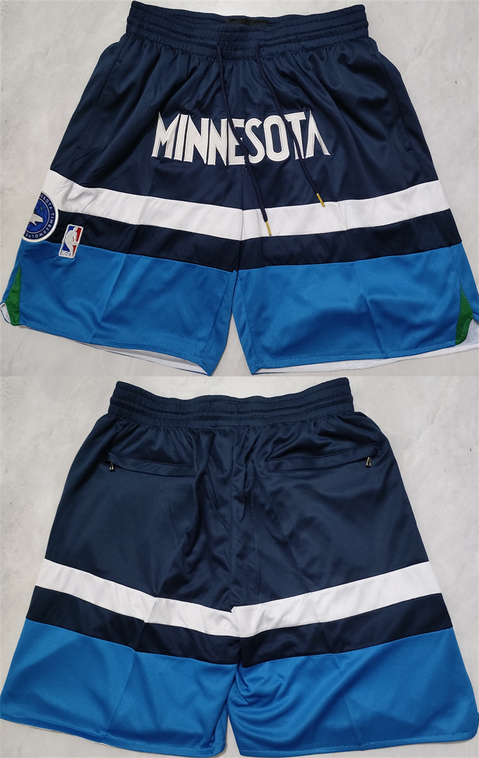 Personalized Men’s Minnesota Timberwolves Navy Shorts (Run Small)