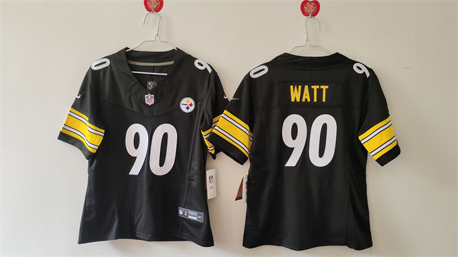 Personalized Youth Pittsburgh Steelers #90 T. J. Watt Black F.U.S.E. Untouchable Limited Stitched Football Jersey