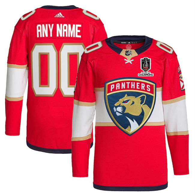 Personalized Men’s Florida Panthers Active Player Red Home 2024 Stanley Cup Champions Stitched Jersey