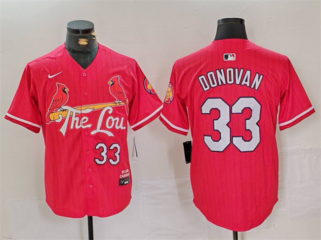 Personalized Men’s St. Louis Cardinals #33 Brendan Donovan Red 2024 City Connect Stitched Baseball Jersey