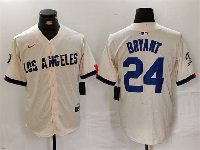 Personalized Men’s Los Angeles Dodgers #24 Kobe Bryant Cream Stitched Baseball Jersey