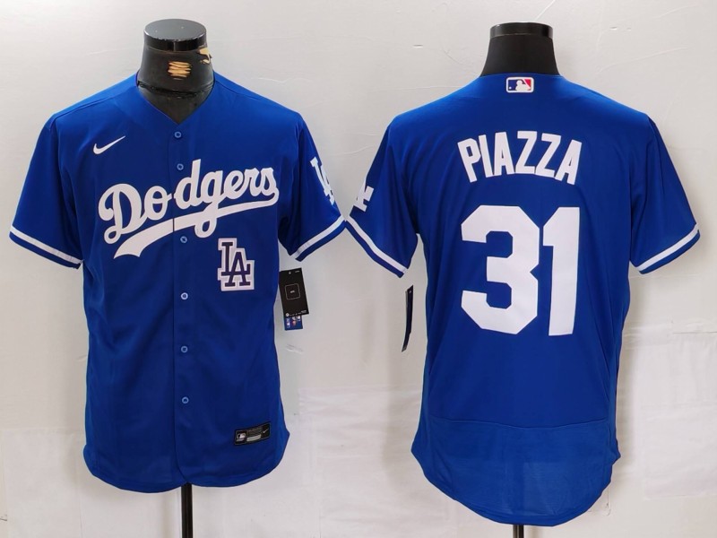 Personalized Men’s Los Angeles Dodgers #31 Mike Piazza Blue Flex Base Stitched Baseball Jerseys