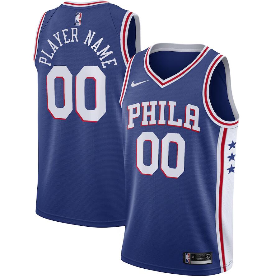 Personalized Men’s Blue Philadelphia 76ers Swingman Jersey