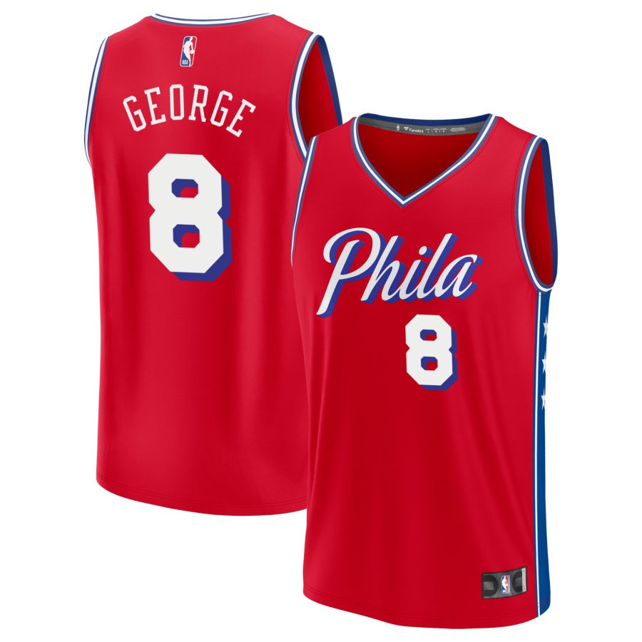 Personalized Men’s Philadelphia 76ers #8 Paul George Red Jersey