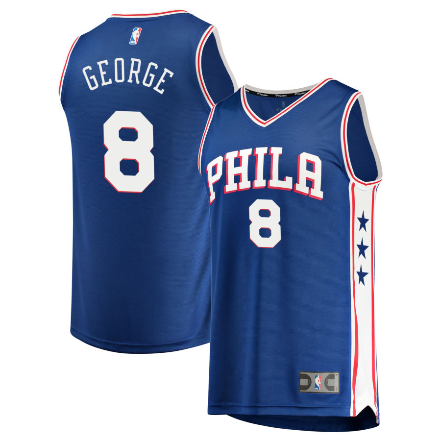 Personalized Men’s Philadelphia 76ers #8 Paul George Blue Jersey