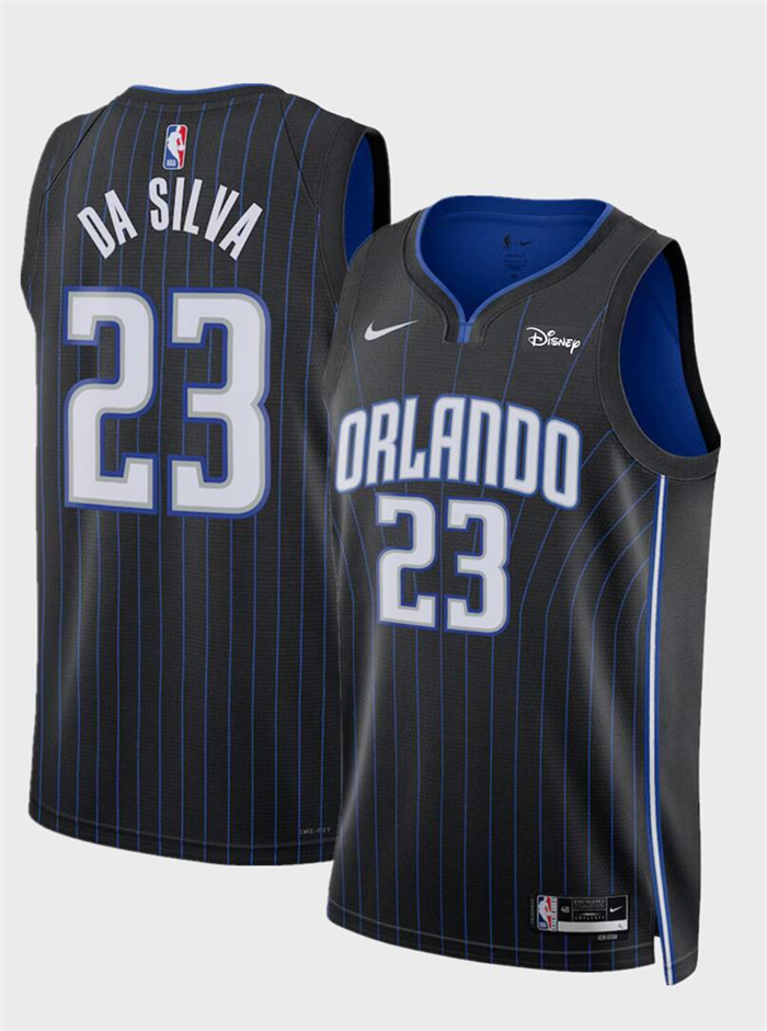 Personalized Men’s Orlando Magic #23 Tristan Da Silva Black 2024 Draft Icon Edition Stitched Basketball Jersey