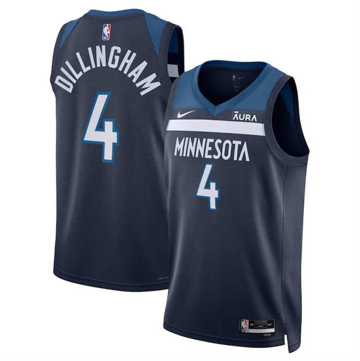 Personalized Men’s Minnesota Timberwolves #4 Rob Dillingham 2024 Draft Icon Edition Navy 75th Anniversary Swingman Stitched Jersey