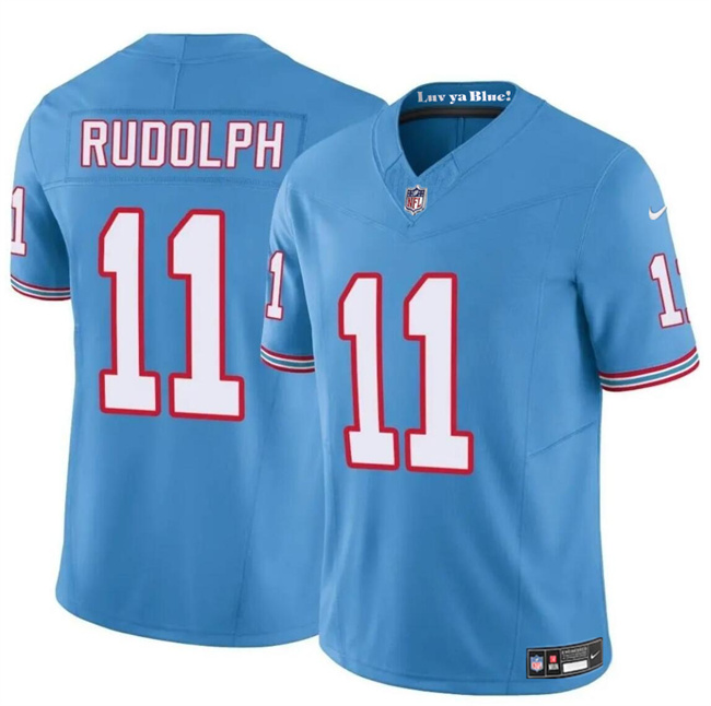 Personalized Men’s Tennessee Titans #11 Mason Rudolph Blue 2024 F.U.S.E. Throwback Limited Stitched Football Jersey