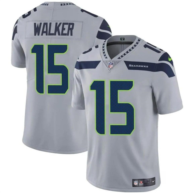 Personalized Men’s Seattle Seahawks #15 P.J. Walker Grey Limited Stitched Football Jersey