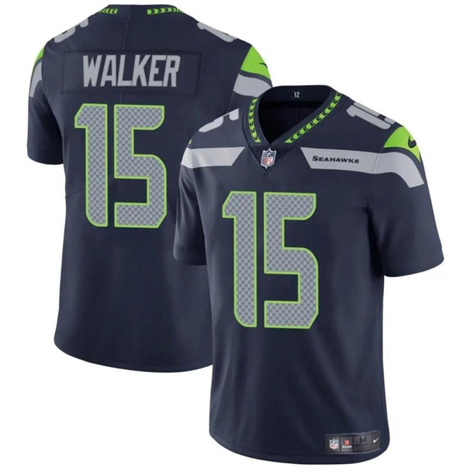 Personalized Men’s Seattle Seahawks #15 P.J. Walker Navy Limited Stitched Football Jersey