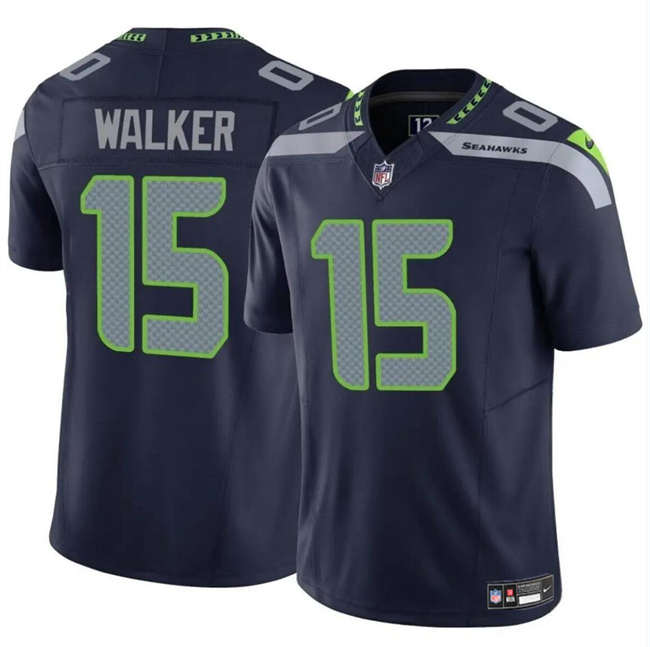 Personalized Men’s Seattle Seahawks #15 P.J. Walker Navy 2024 F.U.S.E Limited Stitched Football Jersey
