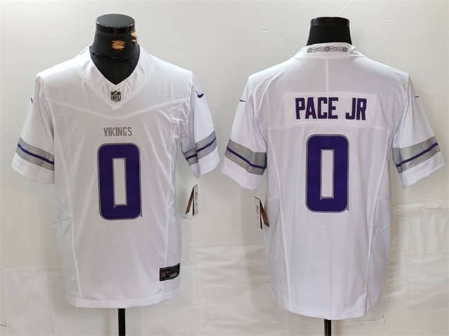 Personalized Men’s Minnesota Vikings #0 Ivan Pace Jr. White 2024 F.U.S.E. Winter Warrior Limited Stitched Football Jersey