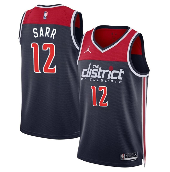 Personalized Men’s Washington Wizards #12 Alexandre Sarr Navy Statement Edition Stitched Basketball Jersey