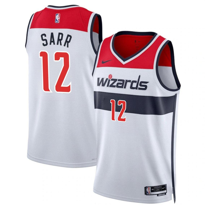 Personalized Men’s Washington Wizards #12 Alexandre Sarr White Association Edition Stitched Basketball Jersey