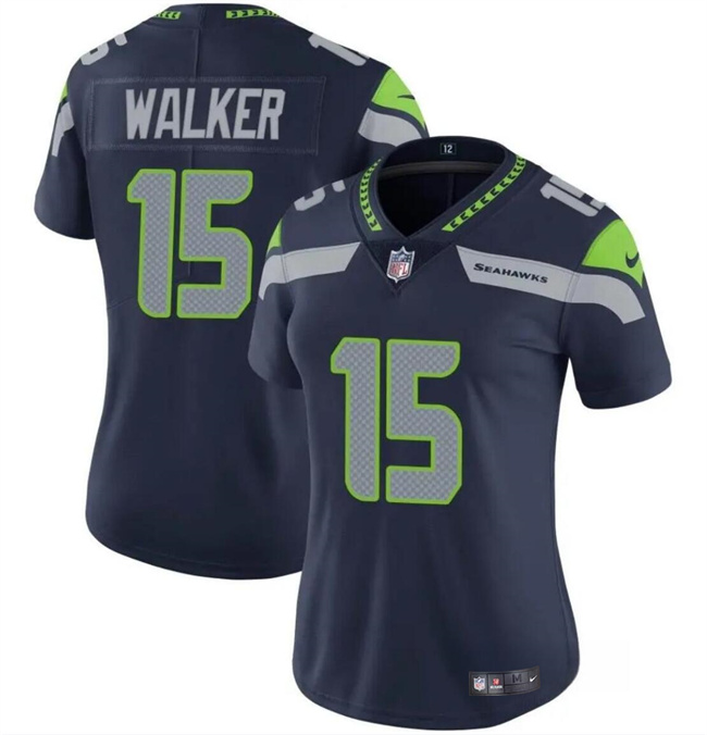 Personalized Women’s Seattle Seahawks #15 P.J. Walker Navy Limited Stitched Football Jersey(Run Small)