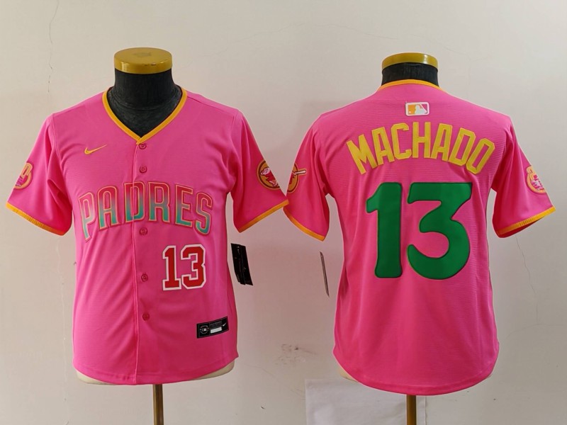 Personalized Youth San Diego Padres #3 Jackson Merrill Pink Stitched Baseball Jerseys