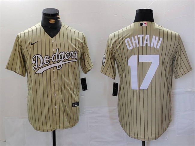 Personalized Men’s Los Angeles Dodgers #17 Shohei Ohtani Cream Cool Base Stitched Jersey