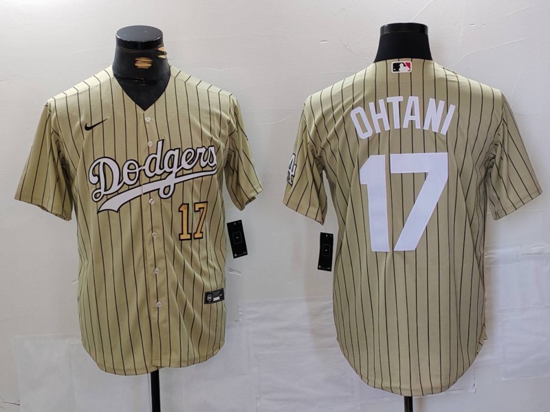 Personalized Men’s Los Angeles Dodgers #17 Shohei Ohtani Cream Cool Base Stitched Jerseys