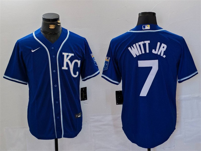Personalized Men’s Kansas City Royals #7 Bobby Witt Jr. Royal Cool Base Stitched Baseball Jersey