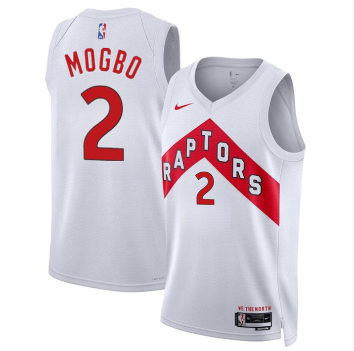 Personalized Men’s Toronto Raptors #2 Jonathan Mogbo White 2024 Draft Association Edition Stitched Basketball Jersey