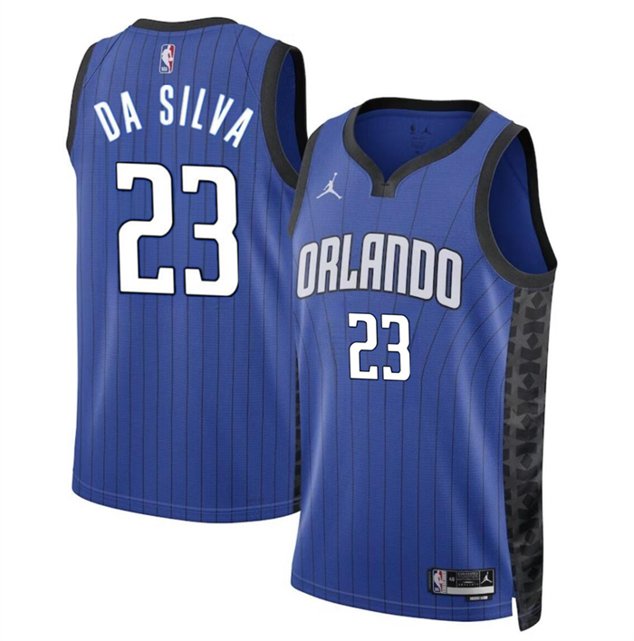 Personalized Men’s Orlando Magic #23 Tristan Da Silva Blue 2024 Draft Statement Edition Stitched Basketball Jersey